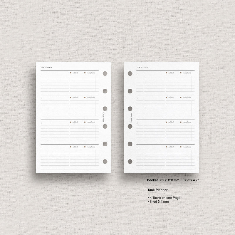 Daily Dated Day On One Page Printed Planner Inserts - A6 Ringbound